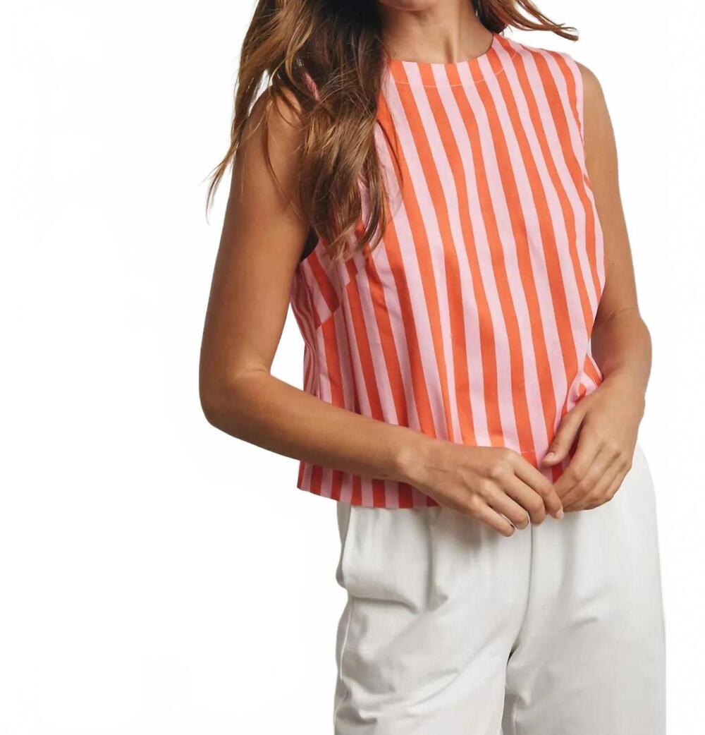 NEW WISHLIST stripe sleeveless top in orange